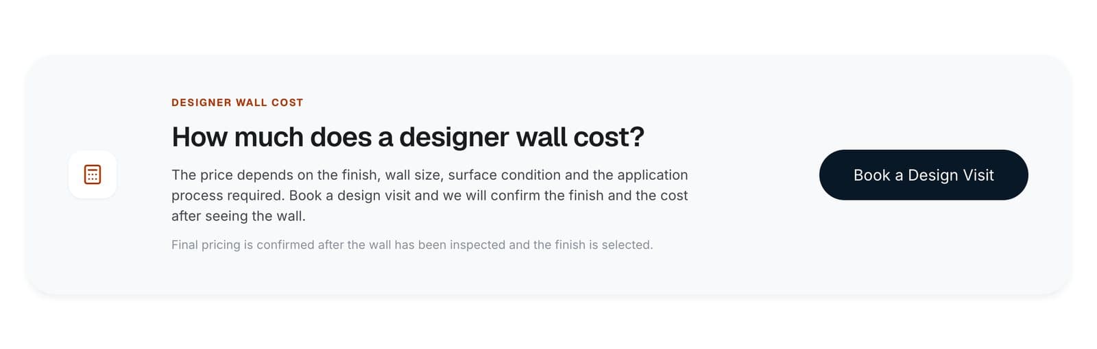 How much does a designer wall cost?